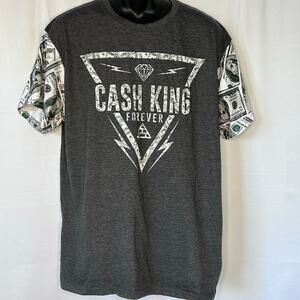 Fresh Laundry Cash King Forever Graphic T-Shirt Money Print Sleeves Men’s Tee